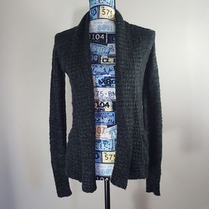 Element charcoal grey knit open front cardigan